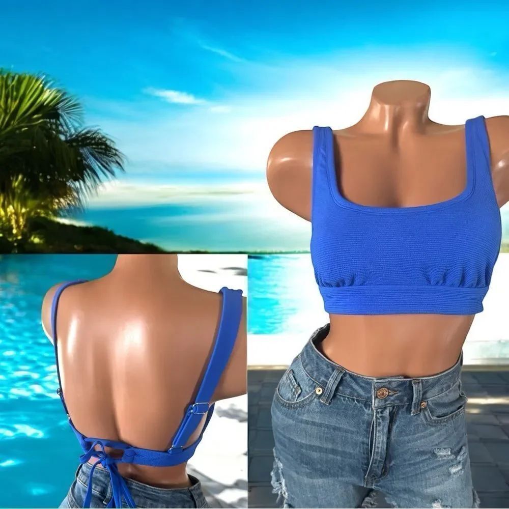 Xhilaration Bikini Top l Pull/Tie Back Design l Silver Hardware Adj l D/DDl EUC